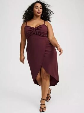 TORRID Twist-Front Cut-Out Midi Dress